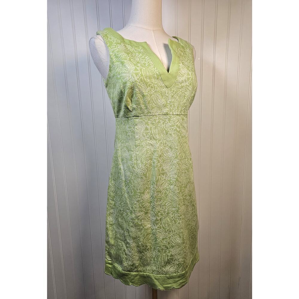 Vineyard Vines Lime Green Pineapple Paisley Sheath Dress Women’s Size 2 Tropical